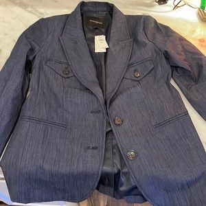 Banana Republic Chambray blazer (dark blue denim-like color) NWT size 0